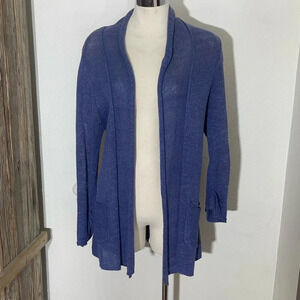 Habitat clothes to live in linen cotton blend open front cardigan medium pockets